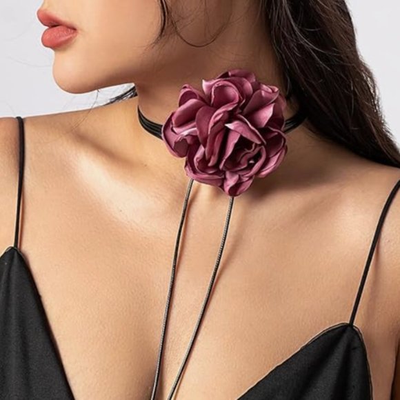 ♥ZARA Rose Necklace Chocker ♥ - Picture 2 of 6